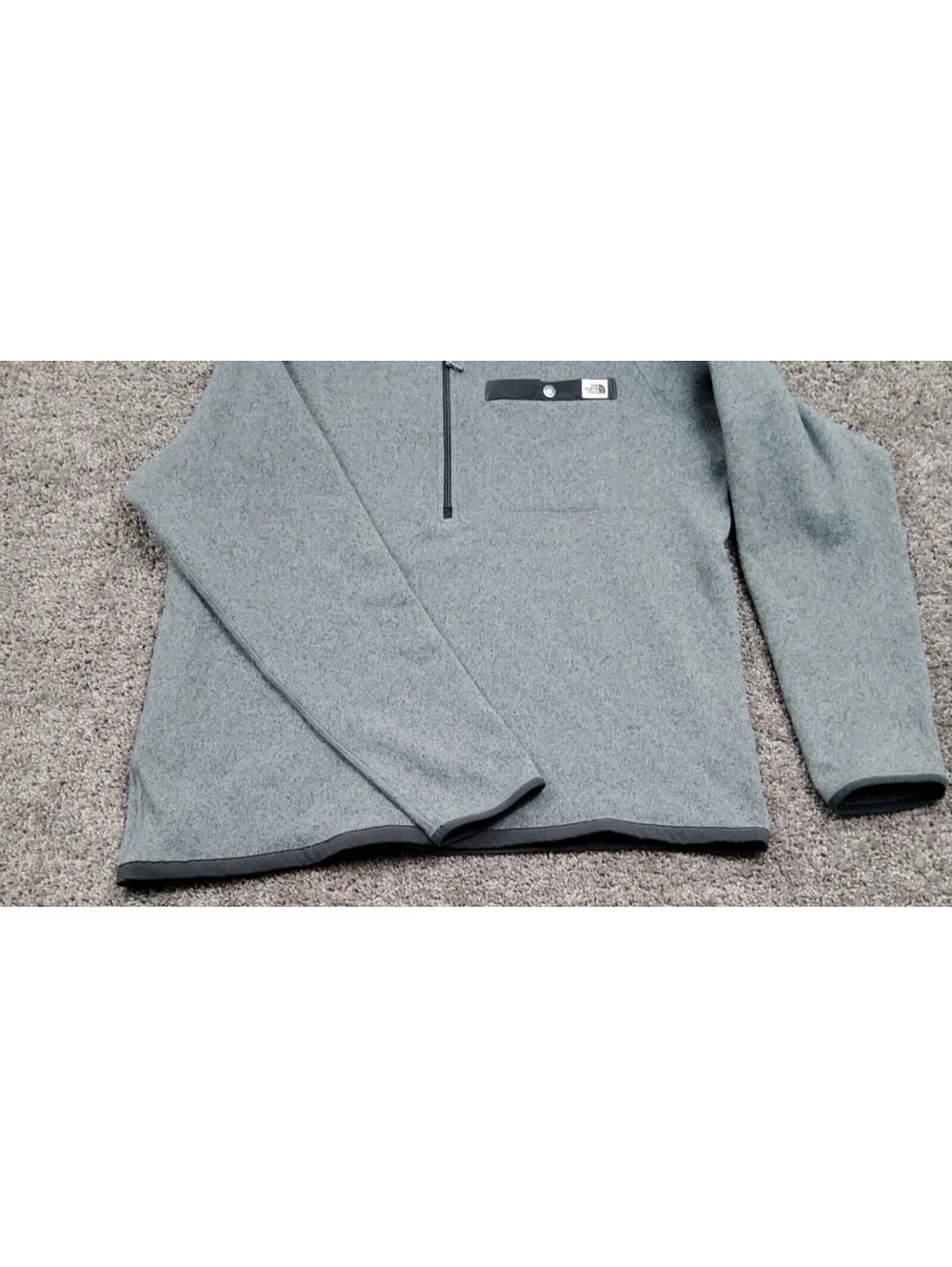 The North Face Gordon Lyons 1/4 Zip Fleece Pullover Men's XL Gray Jacket Camp